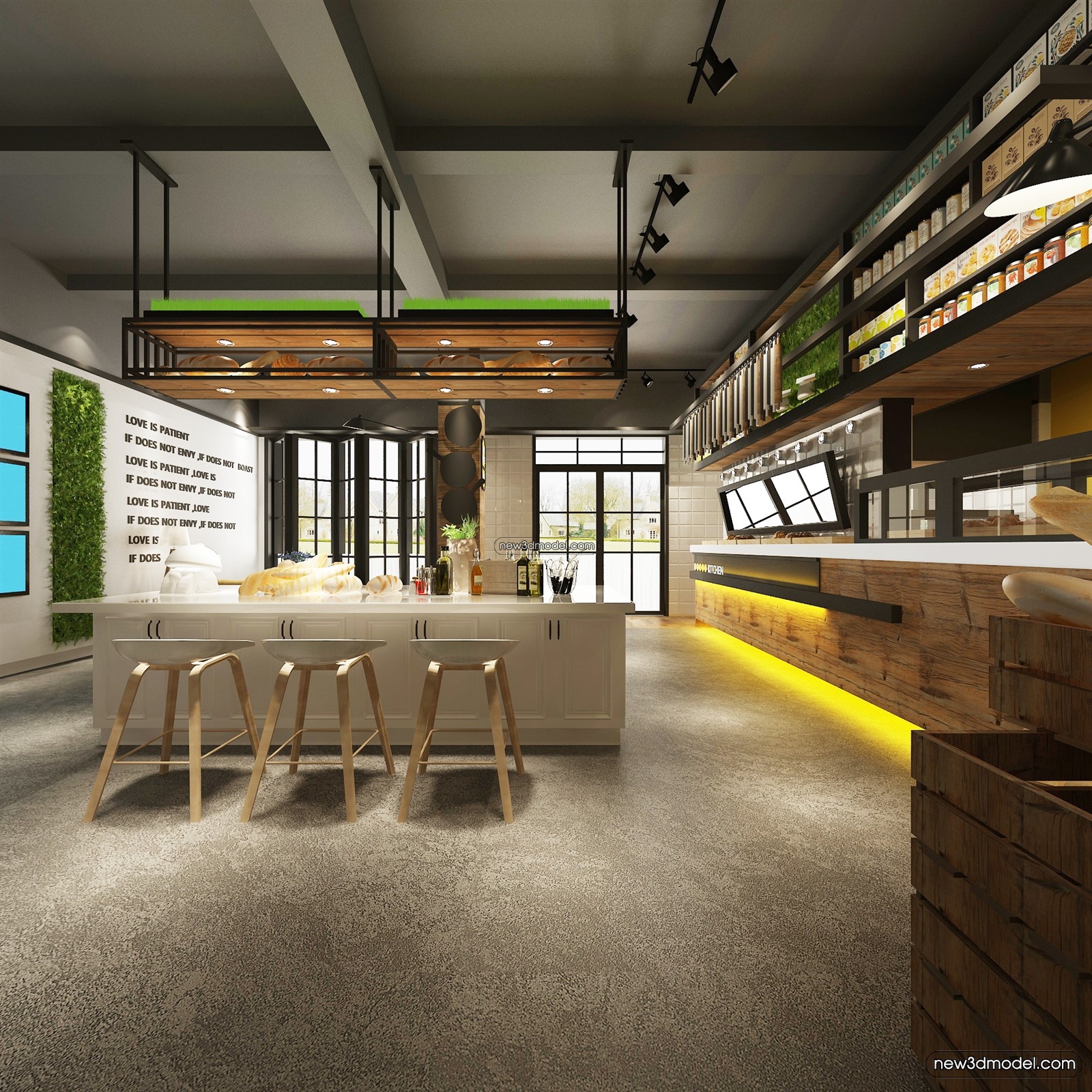 Restaurant and Fastfood 3D Scene – 3D Blocks – 219 – VRAY - thumbnail 2