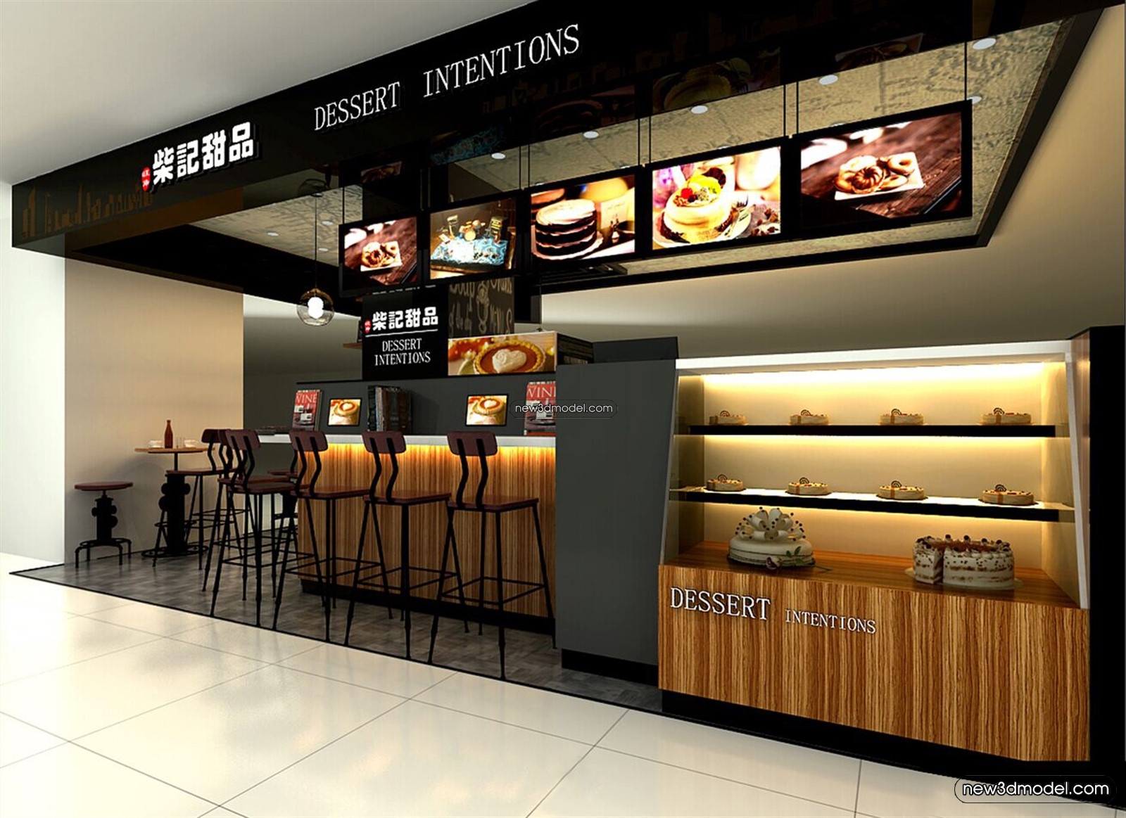 Restaurant and Fastfood 3D Scene – 3D Blocks – 225 – VRAY - thumbnail 2