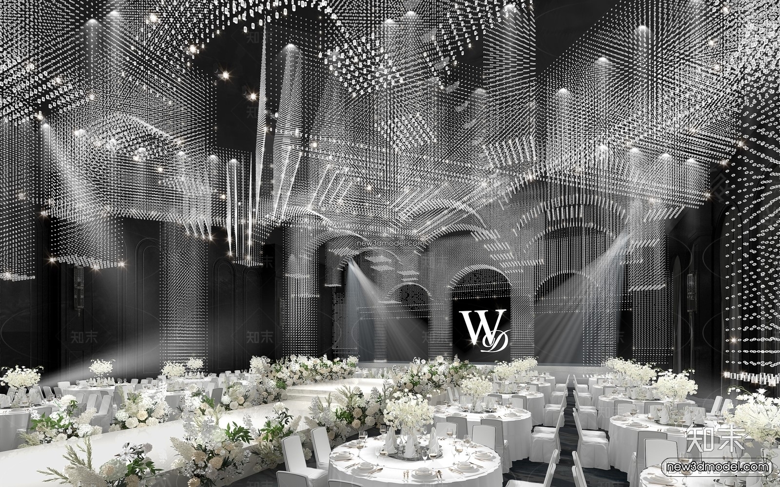 3D Model of Wedding Hall – 3D Scene – 016 – VRAY - thumbnail 2