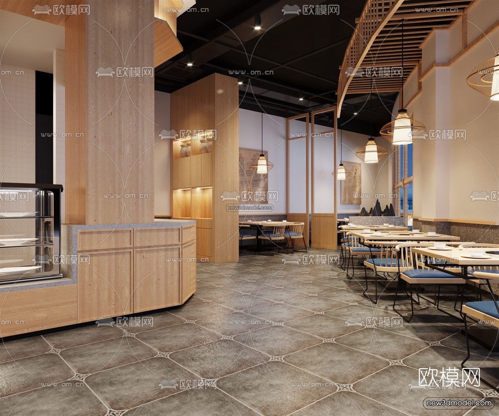 Restaurant and Fastfood 3D Scene – 3D Blocks – 227 – VRAY - thumbnail 4