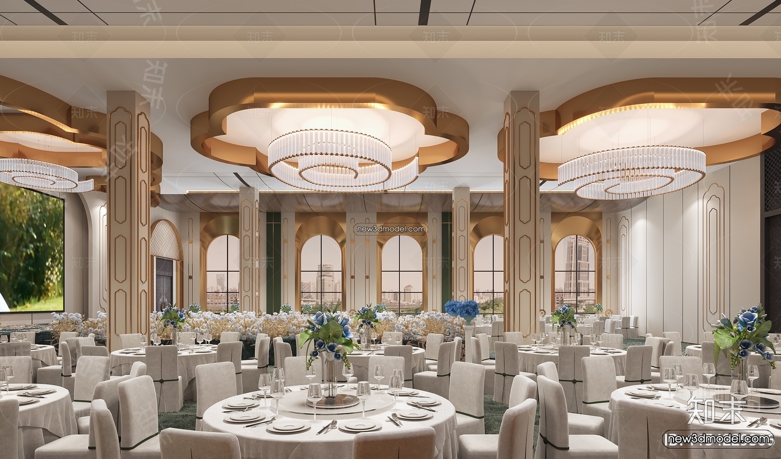 3D Model of Wedding Hall – 3D Scene – 018 – VRAY - thumbnail 4