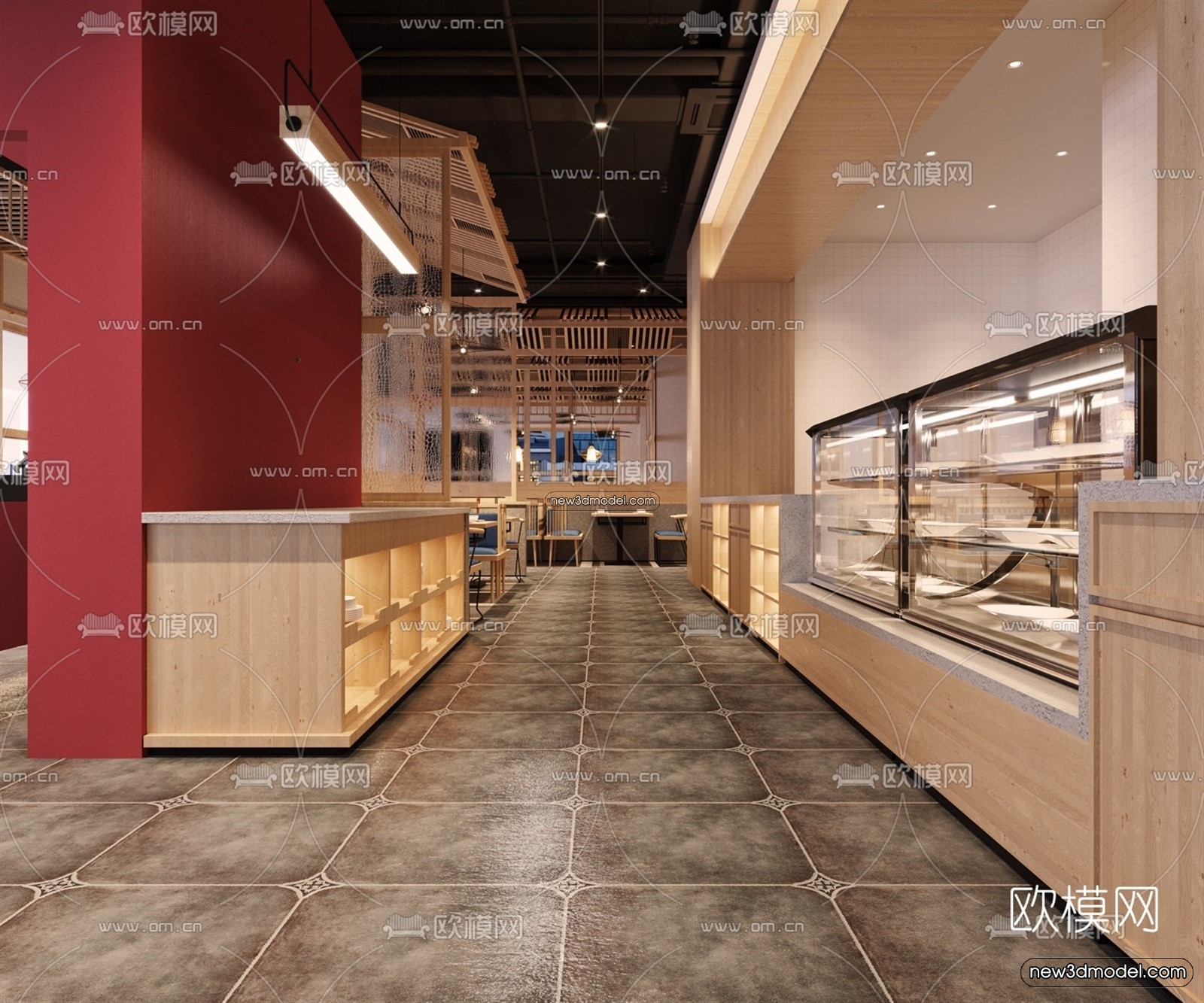 Restaurant and Fastfood 3D Scene – 3D Blocks – 227 – VRAY - thumbnail 3