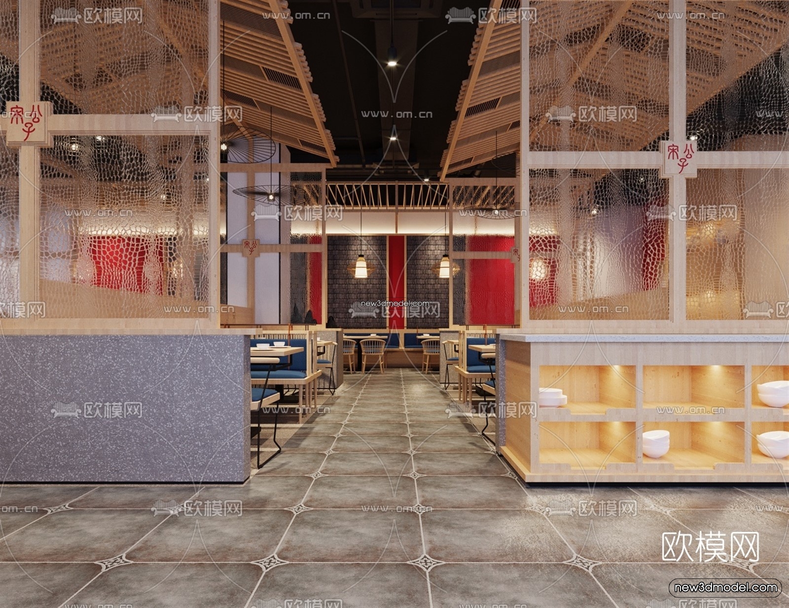 Restaurant and Fastfood 3D Scene – 3D Blocks – 227 – VRAY - thumbnail 2