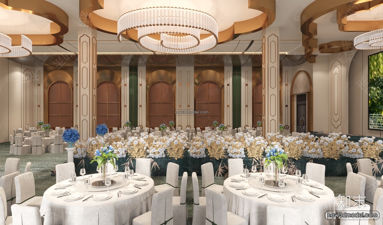 3D Model of Wedding Hall – 3D Scene – 018 – VRAY - thumbnail 3