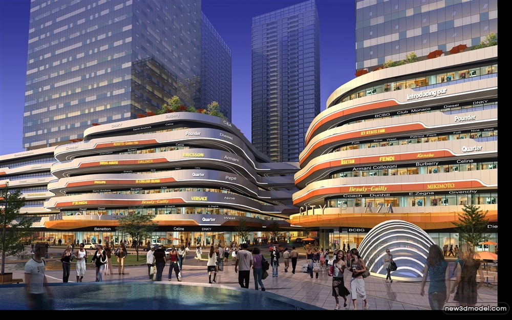 3D Models of Commercial Building – Exterior 3D Scenes – 534 – VRAY - thumbnail 3