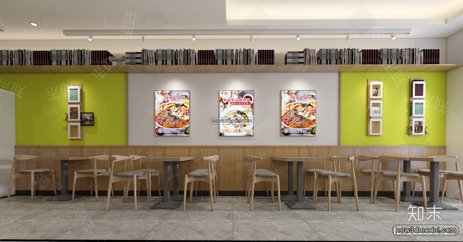 Restaurant and Fastfood 3D Scene – 3D Blocks – 001 – VRAY - thumbnail 3