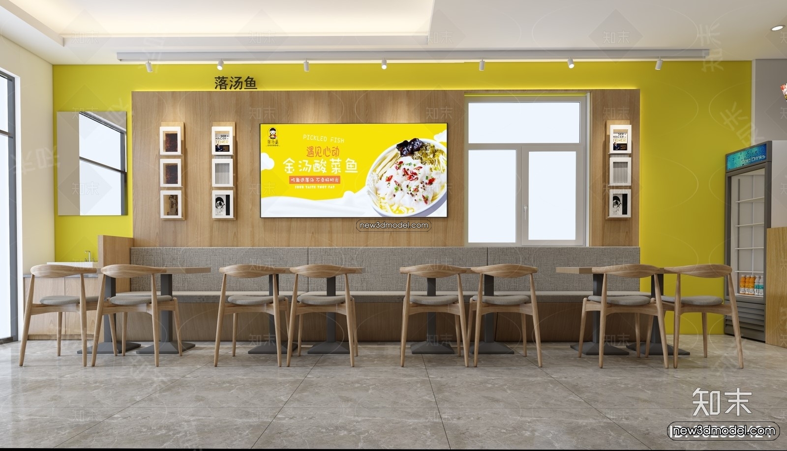 Restaurant and Fastfood 3D Scene – 3D Blocks – 001 – VRAY - thumbnail 2