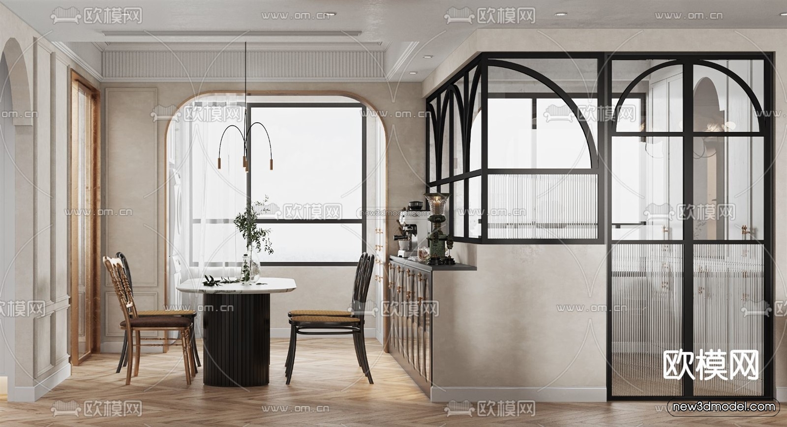 Cream Style Interior 3D Blocks – Living Room 3D Model – 028 – VRAY - thumbnail 4