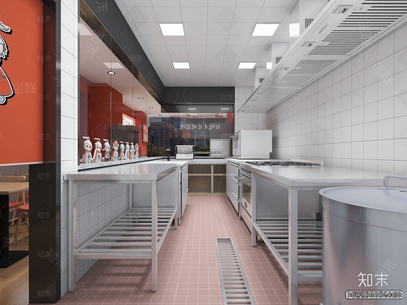 Restaurant and Fastfood 3D Scene – 3D Blocks – 135 – VRAY - thumbnail 3