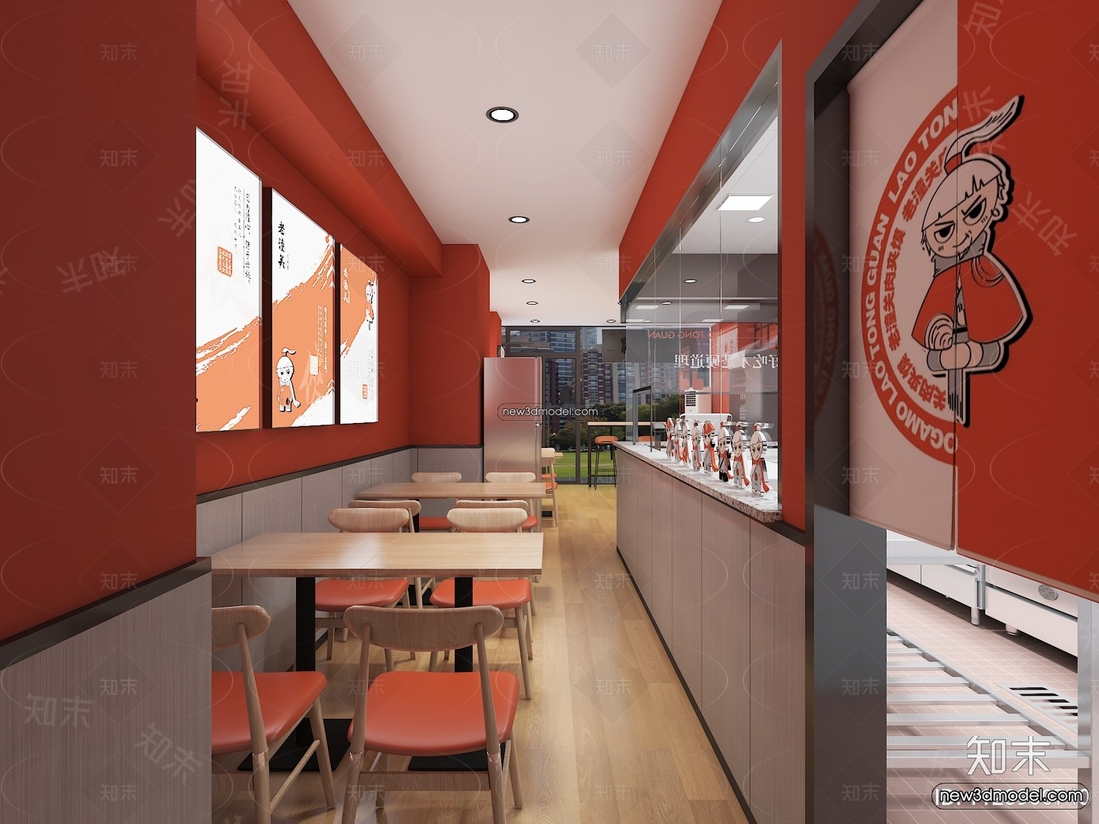 Restaurant and Fastfood 3D Scene – 3D Blocks – 135 – VRAY - thumbnail 2