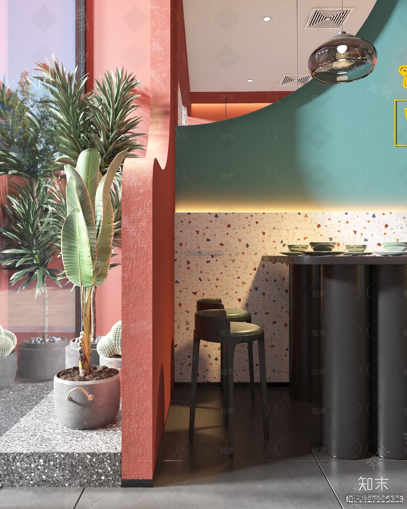 Restaurant and Fastfood 3D Scene – 3D Blocks – 002 – VRAY - thumbnail 4