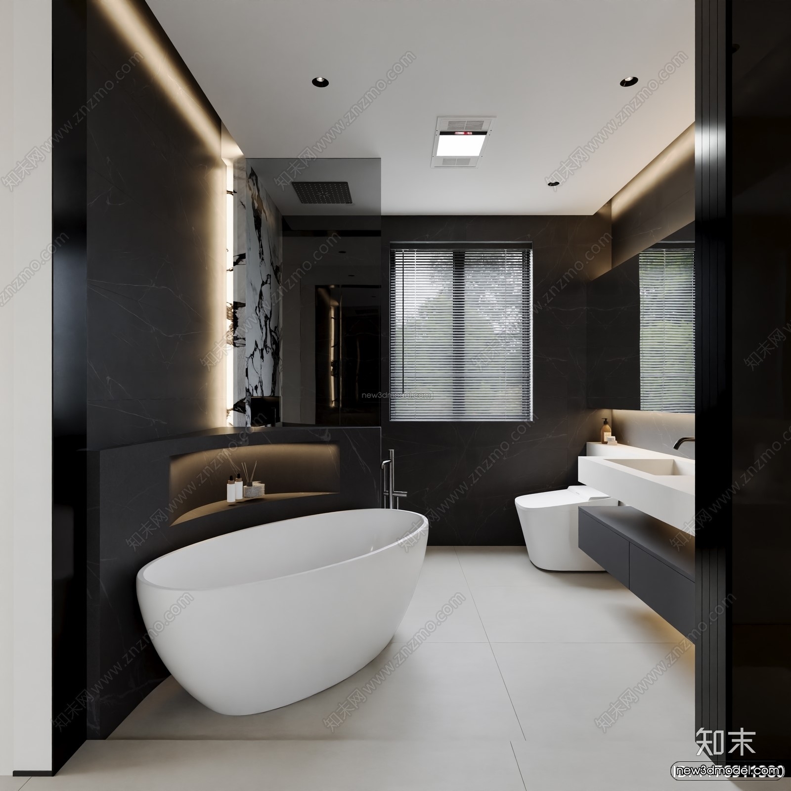 Modern Style Interior 3D Blocks and 3D Models – Bedroom 3D Scene – 493 – CORONA - thumbnail 3