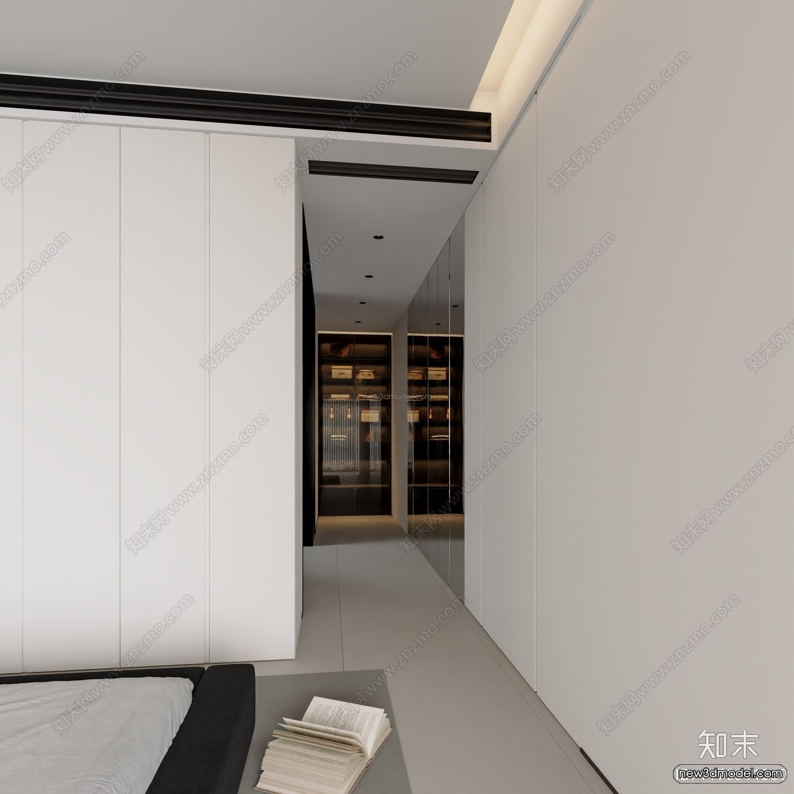 Modern Style Interior 3D Blocks and 3D Models – Bedroom 3D Scene – 493 – CORONA - thumbnail 2