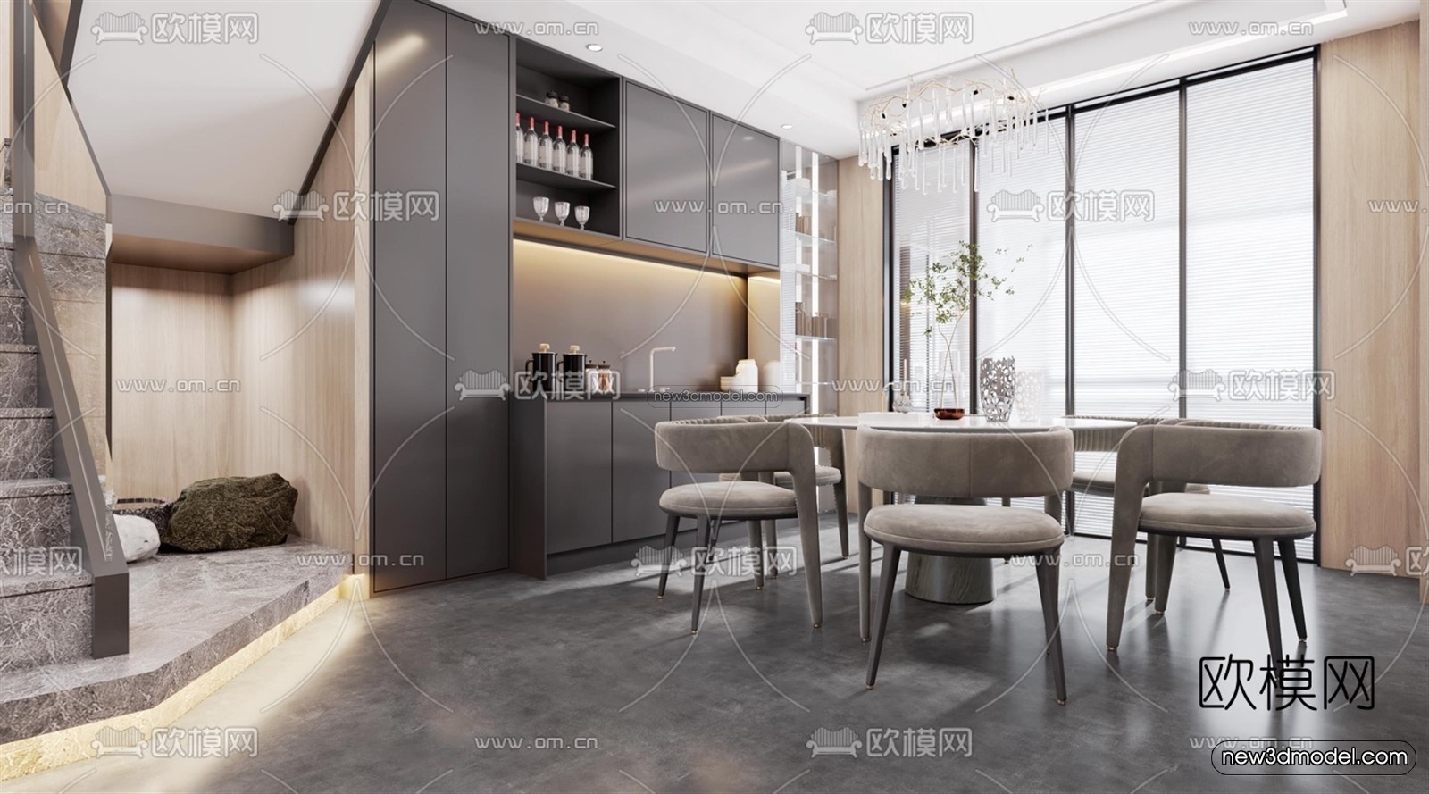 Luxury Style Interior 3D Blocks – Living Room 3D Model – 020 – VRAY - thumbnail 3
