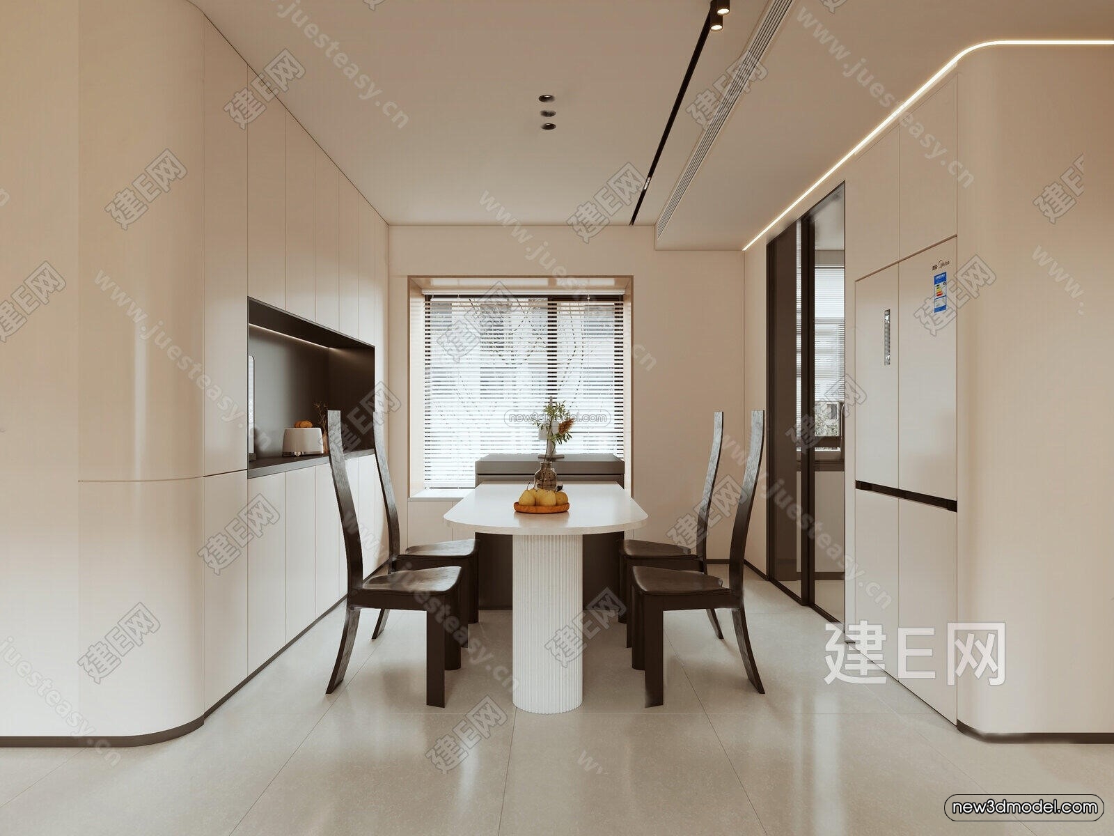 Cream Style Interior 3D Blocks – Living Room 3D Model – 031 – VRAY - thumbnail 2
