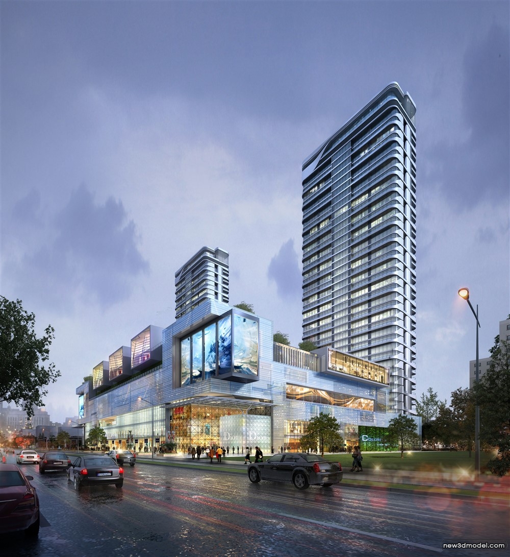 3D Models of Commercial Building – Exterior 3D Scenes – 532 – VRAY - thumbnail 2