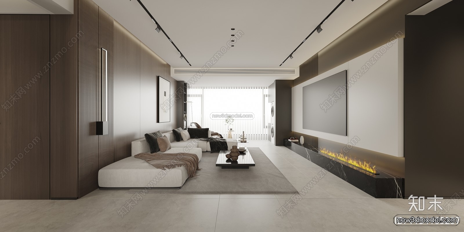 Modern Style Interior 3D Blocks and 3D Models – Living Room 3D Scene – 406 – CORONA - thumbnail 4