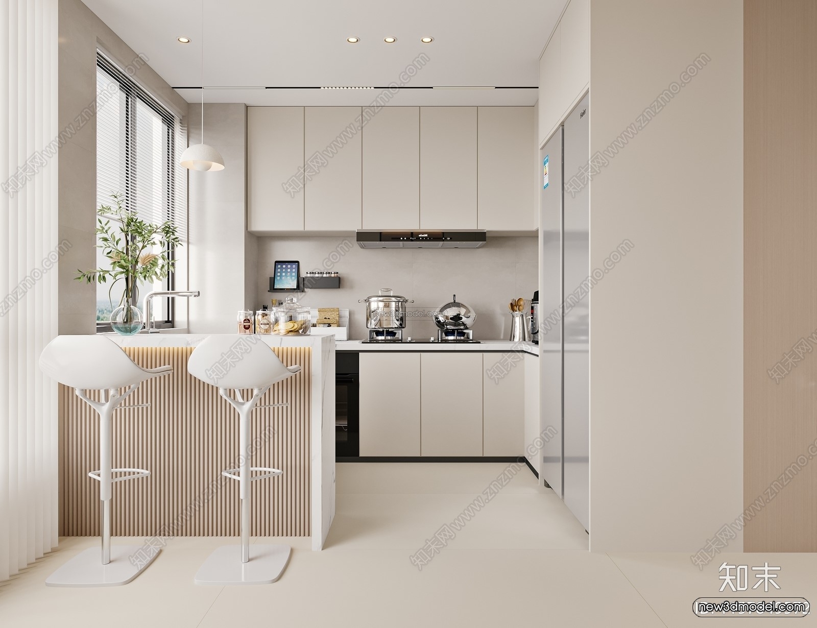 Modern Style Interior 3D Blocks and 3D Models – Living Room 3D Scene – 408 – CORONA - thumbnail 4