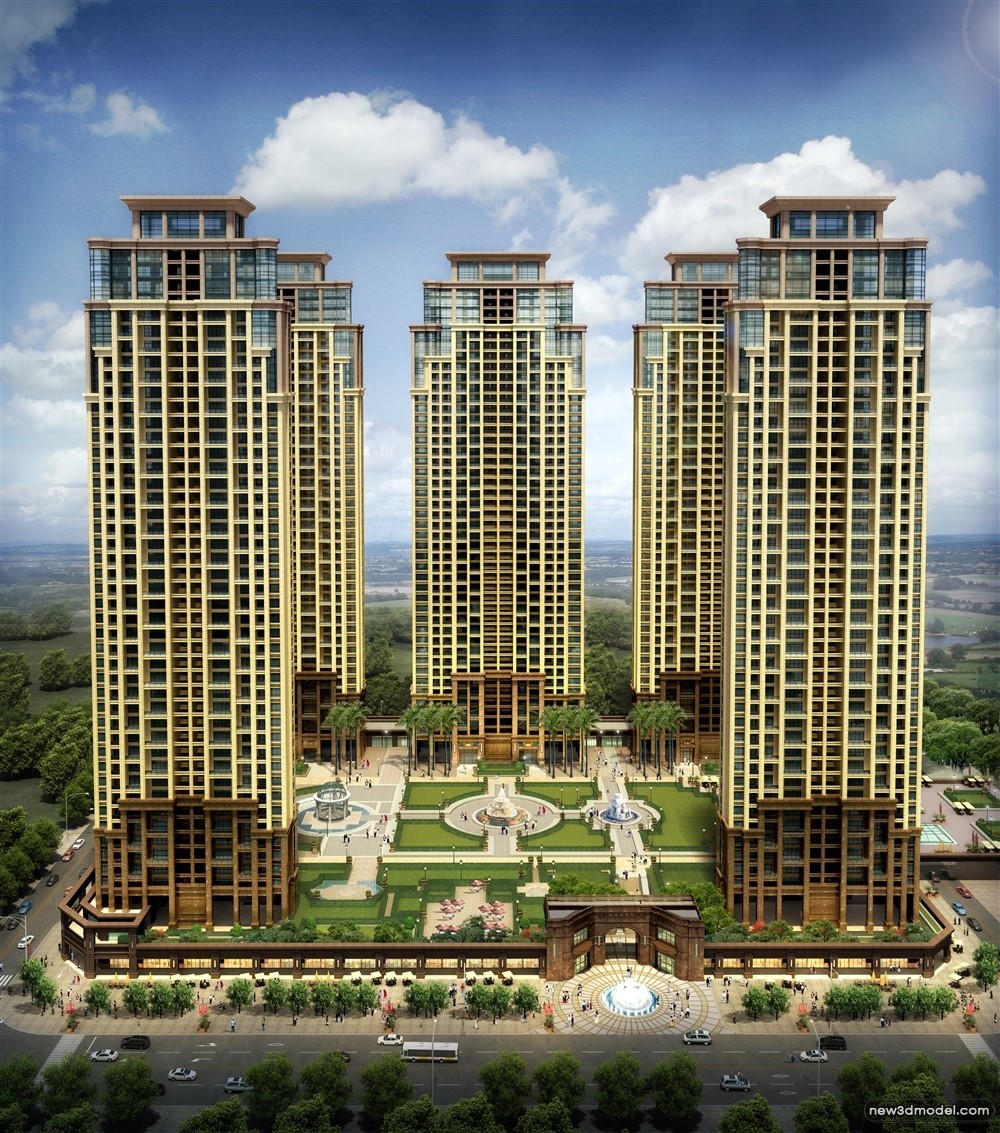 3D Models of Commercial Building – Exterior 3D Scenes – 290 – VRAY - thumbnail 2