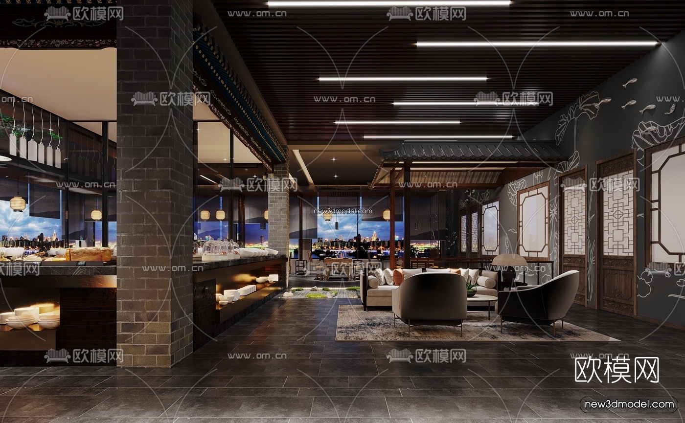 Restaurant and Fastfood 3D Scene – 3D Blocks – 076 – VRAY - thumbnail 5