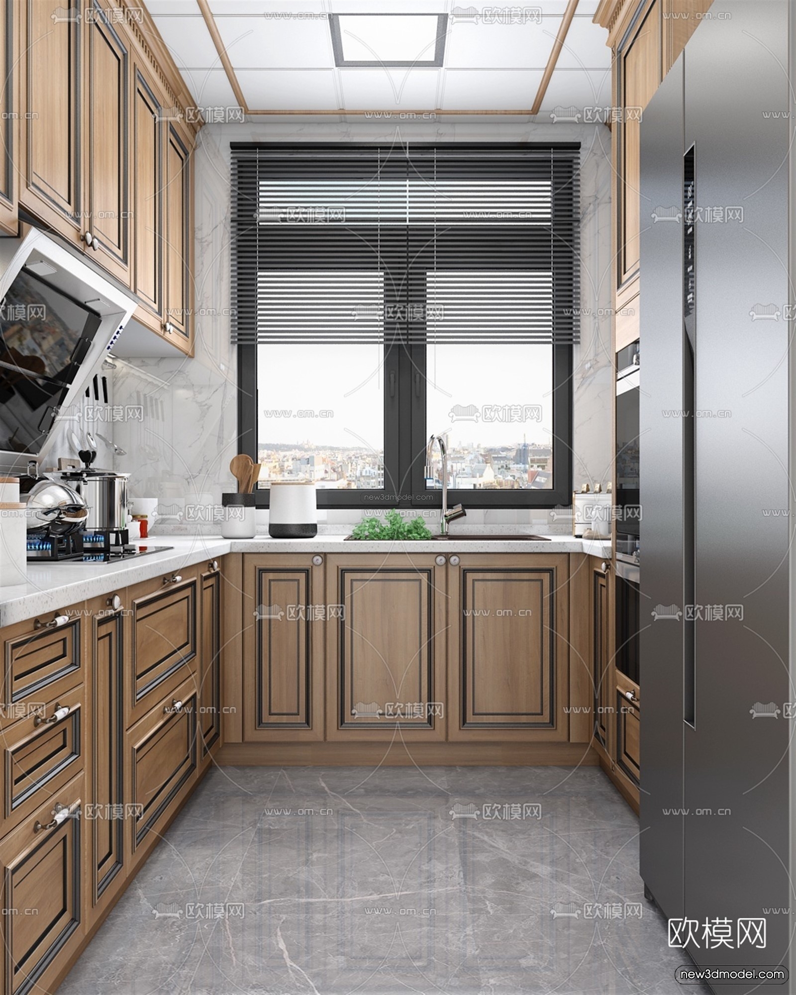 Europe Style Interior 3D Blocks – Kitchen 3D Model – 300 – VRAY - thumbnail 2