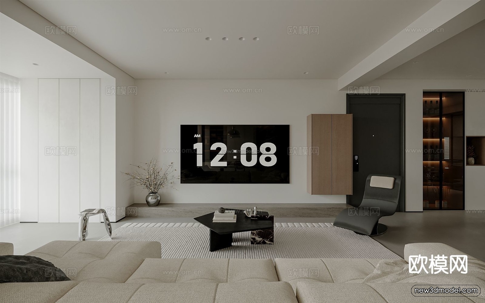 Modern Style Interior 3D Blocks and 3D Models – Living Room 3D Scene – 409 – CORONA - thumbnail 3
