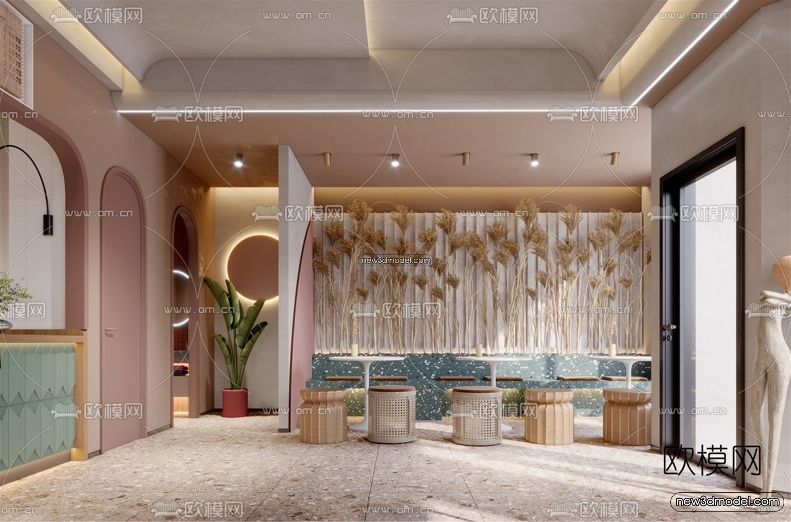 Restaurant and Fastfood 3D Scene – 3D Blocks – 077 – VRAY - thumbnail 5