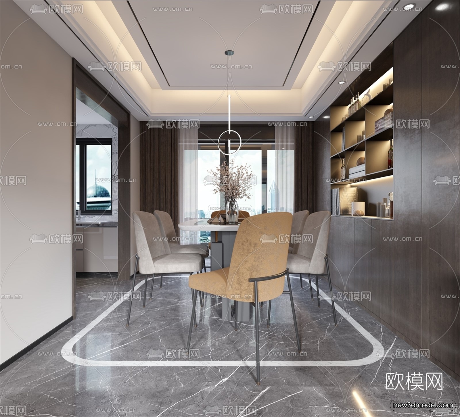 Luxury Style Interior 3D Blocks – Living Room 3D Model – 029 – VRAY - thumbnail 2