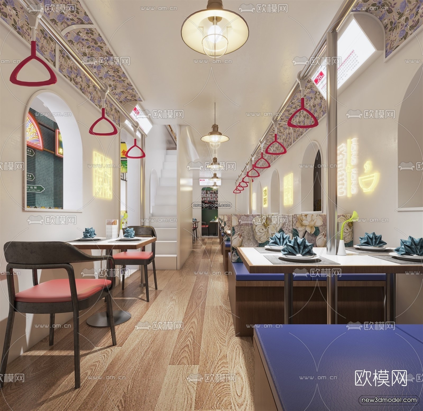 Restaurant and Fastfood 3D Scene – 3D Blocks – 080 – VRAY - thumbnail 4