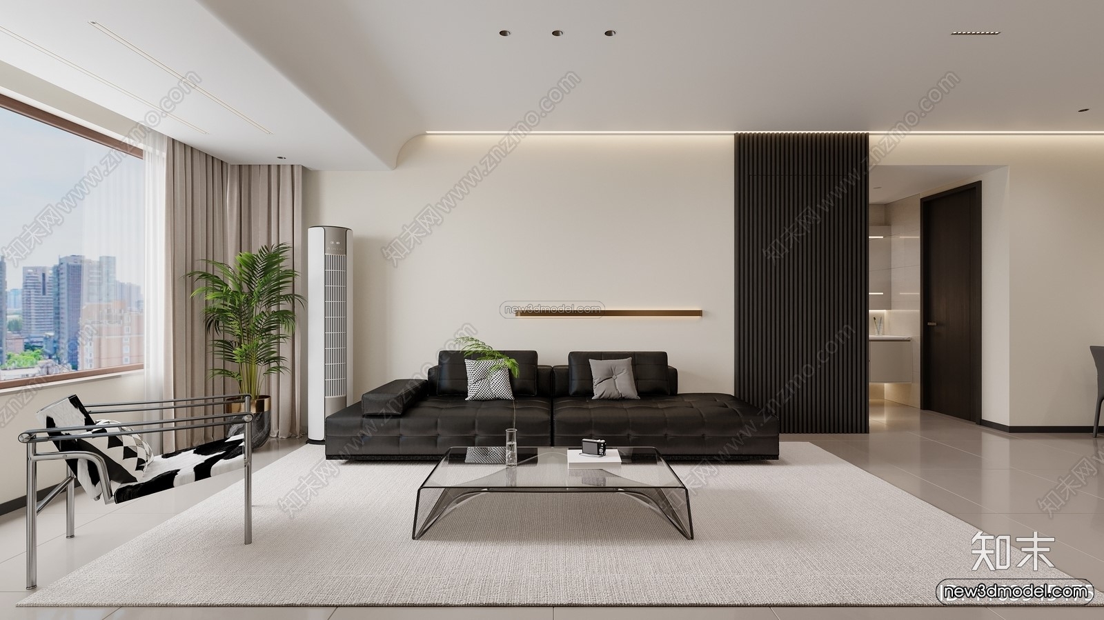 Modern Style Interior 3D Blocks and 3D Models – Living Room 3D Scene – 414 – CORONA - thumbnail 4