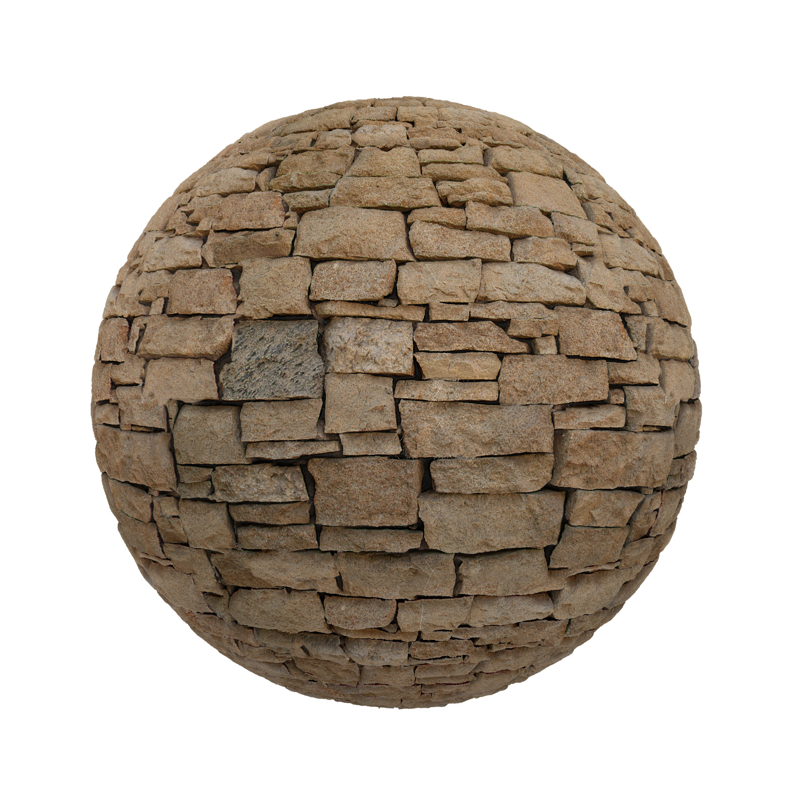 TEXTURES – STONES – CGAxis PBR Colection Vol 1 Stones – orange stone brick wall - thumbnail 1
