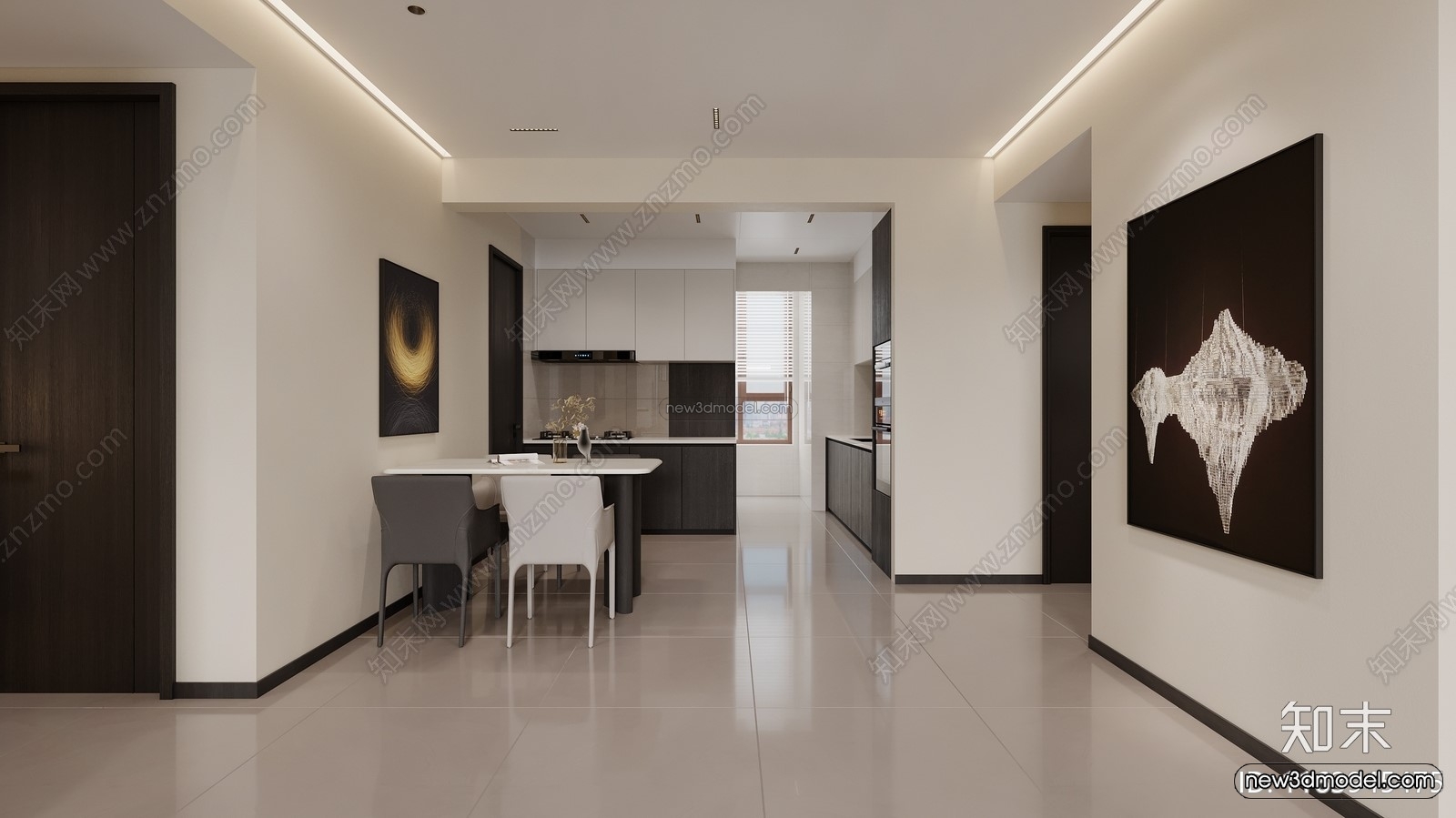 Modern Style Interior 3D Blocks and 3D Models – Living Room 3D Scene – 414 – CORONA - thumbnail 3