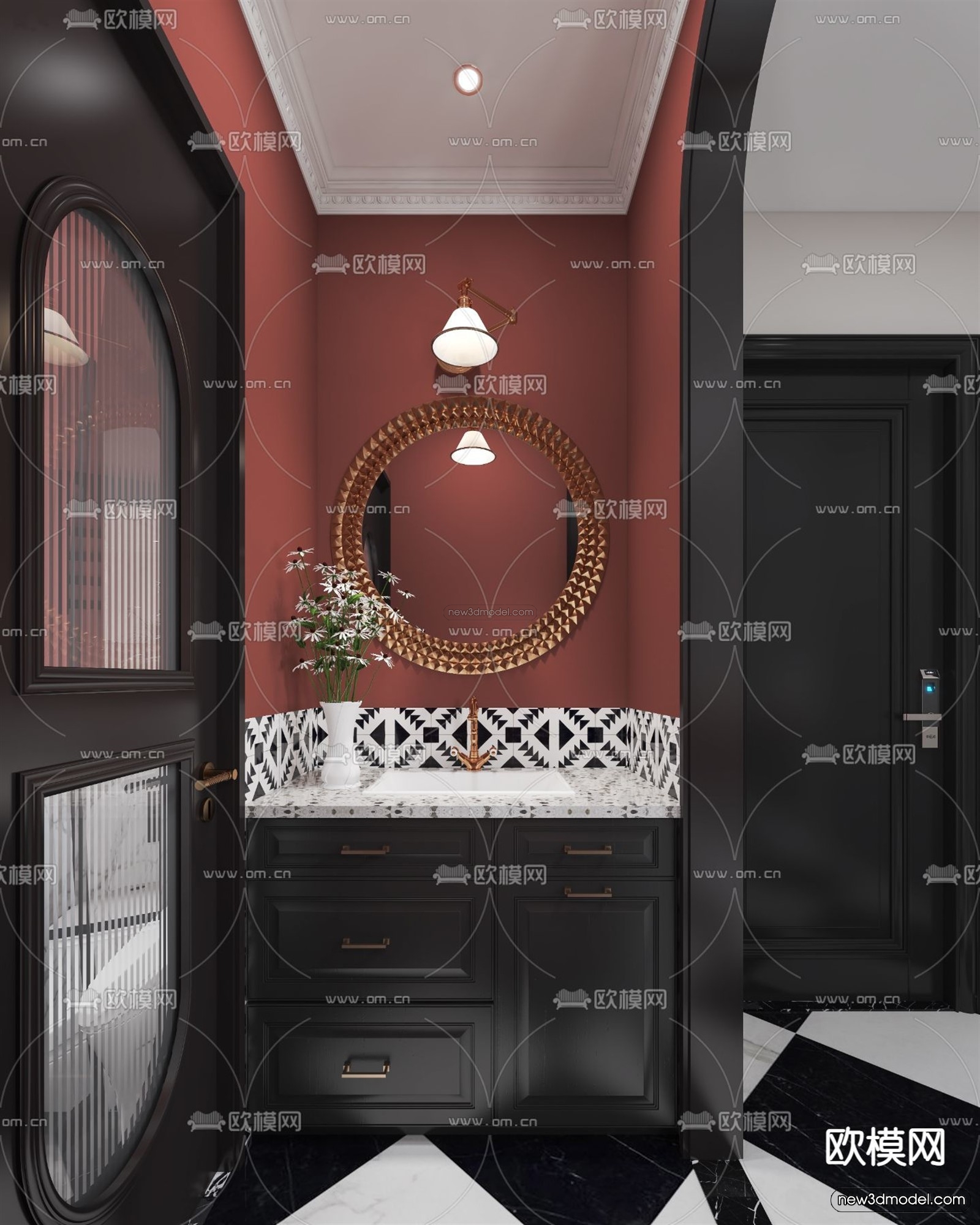 Cream Style Interior 3D Blocks – Living Room 3D Model – 037 – VRAY - thumbnail 4