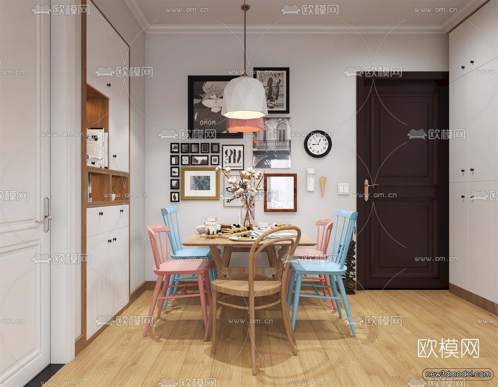 Nordic Style Interior 3D Blocks – Living Room 3D Model – 151 – VRAY - thumbnail 4
