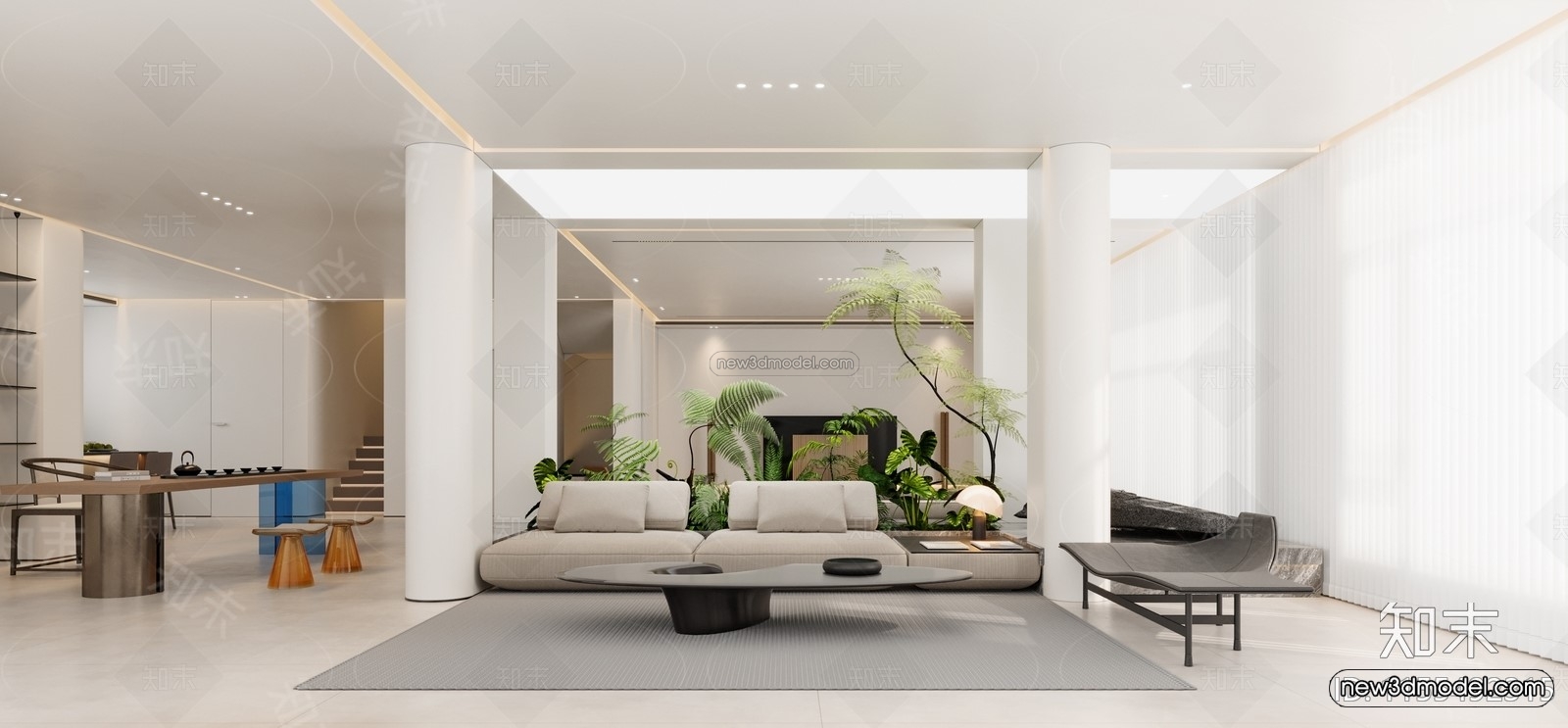 Modern Style Interior 3D Blocks and 3D Models – Living Room 3D Scene – 233 – CORONA - thumbnail 3