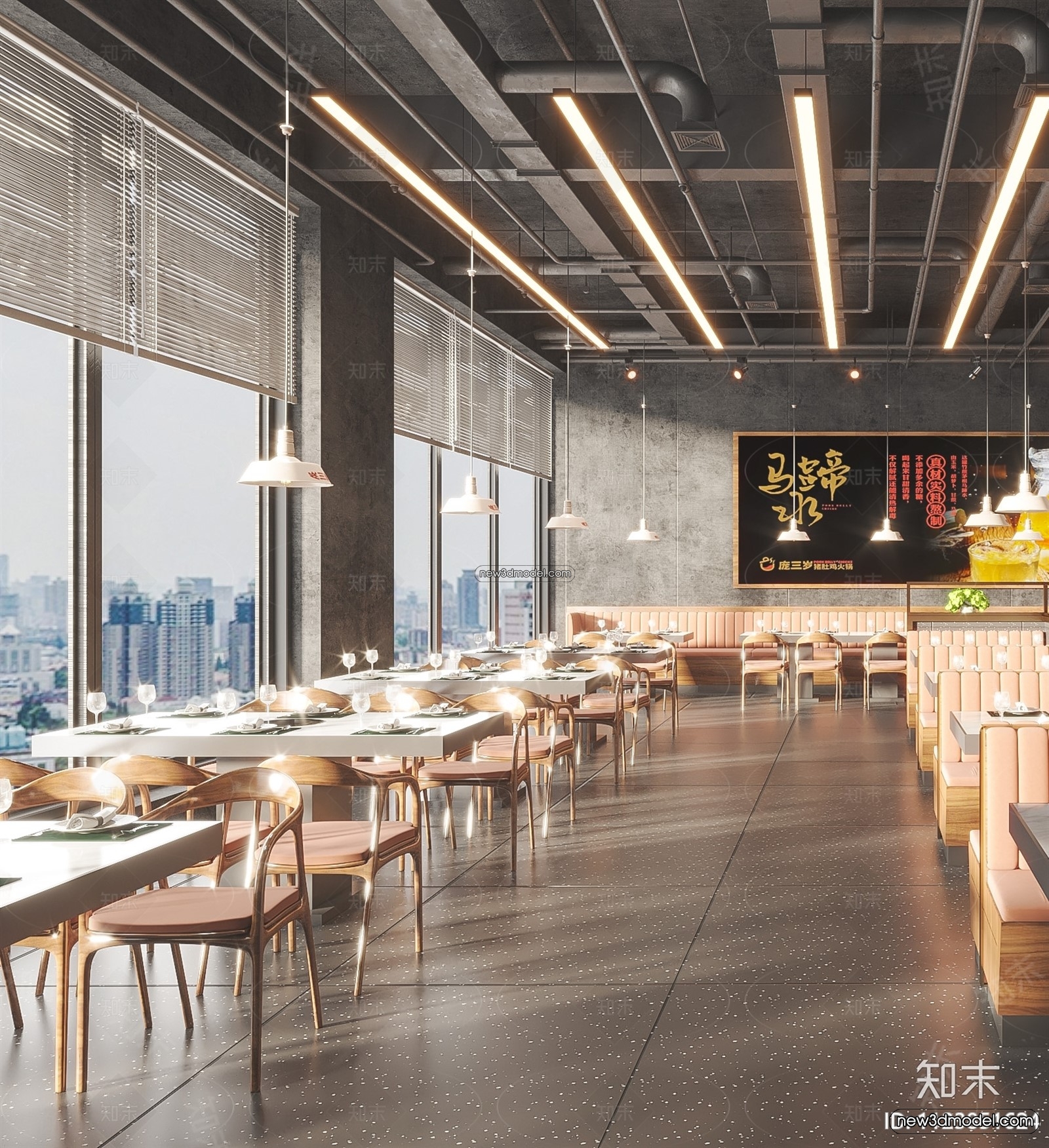 Restaurant and Fastfood 3D Scene – 3D Blocks – 085 – VRAY - thumbnail 2
