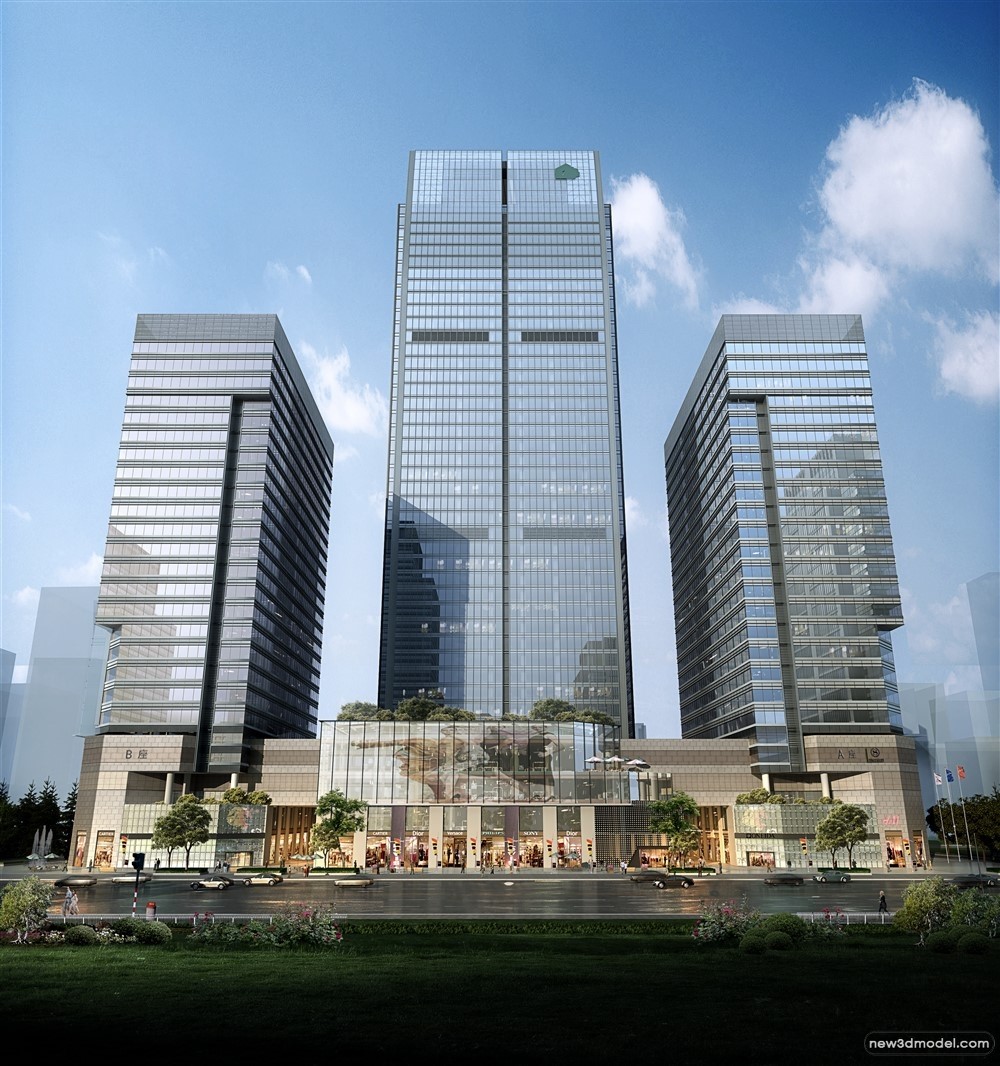 3D Models of Commercial Building – Exterior 3D Scenes – 296 – VRAY - thumbnail 3