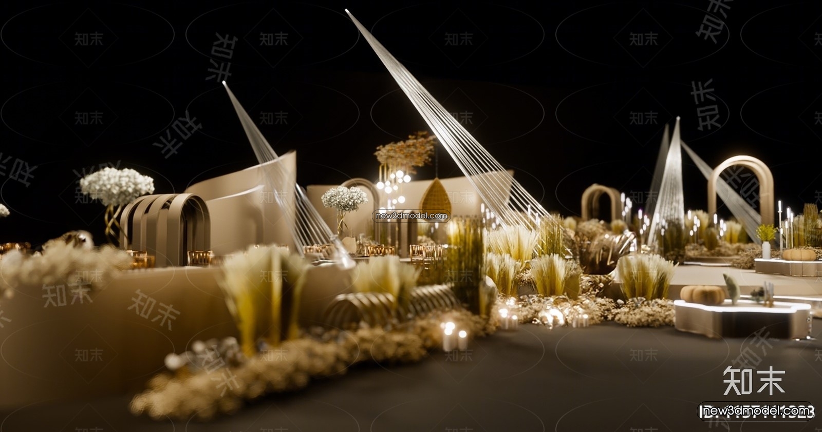 3D Model of Wedding Hall – 3D Scene – 060 – VRAY - thumbnail 2