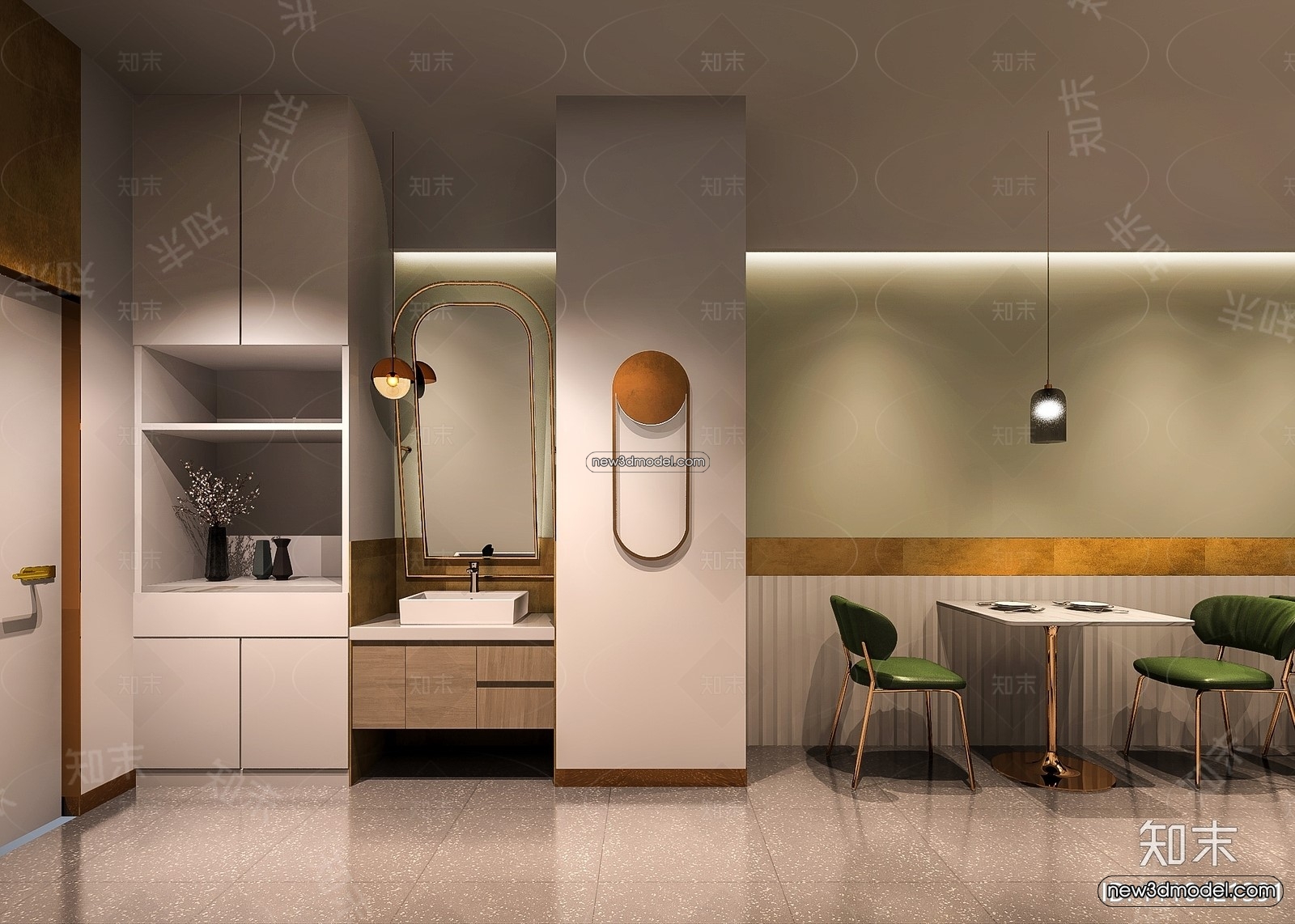 Restaurant and Fastfood 3D Scene – 3D Blocks – 088 – VRAY - thumbnail 2