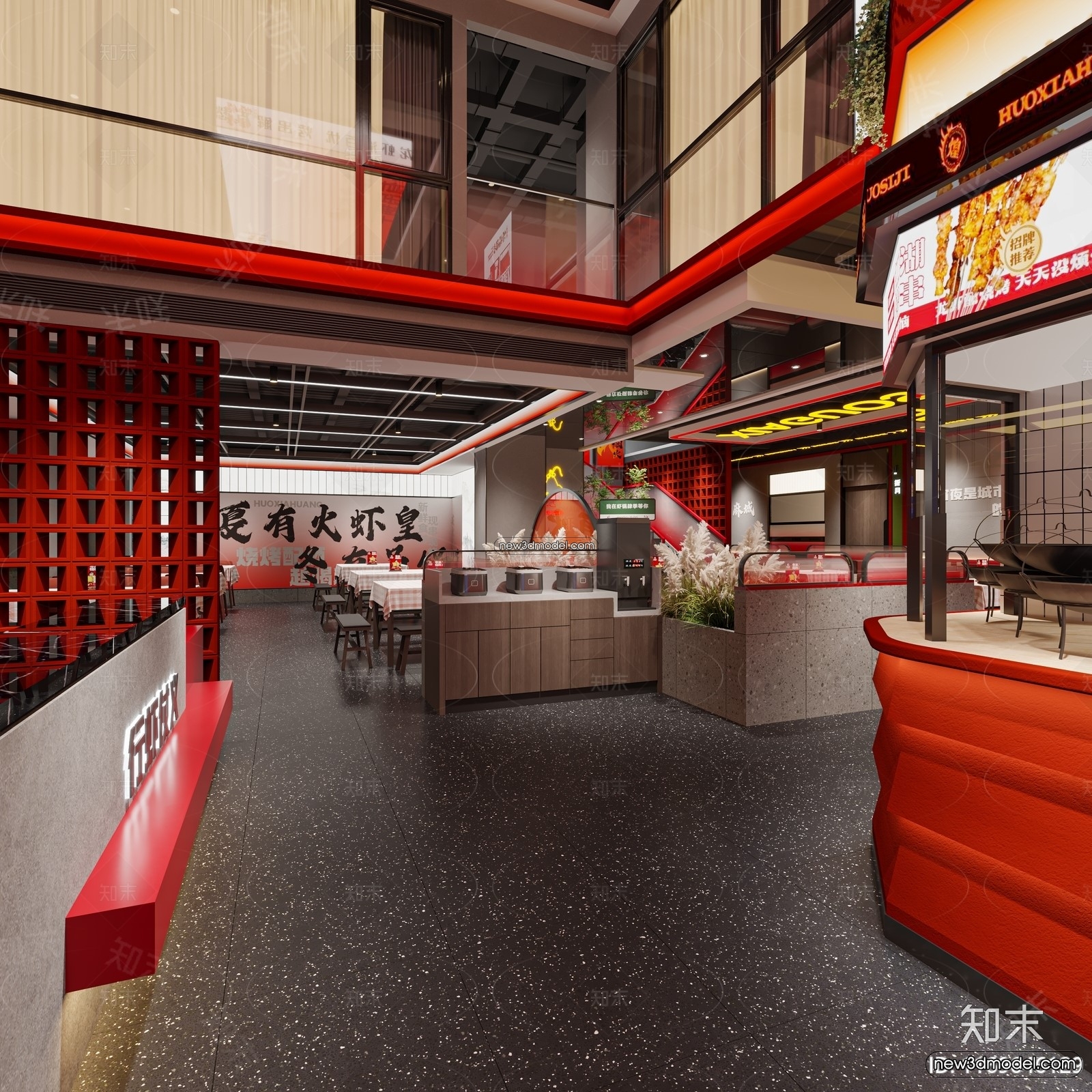 Restaurant and Fastfood 3D Scene – 3D Blocks – 089 – CORONA - thumbnail 2