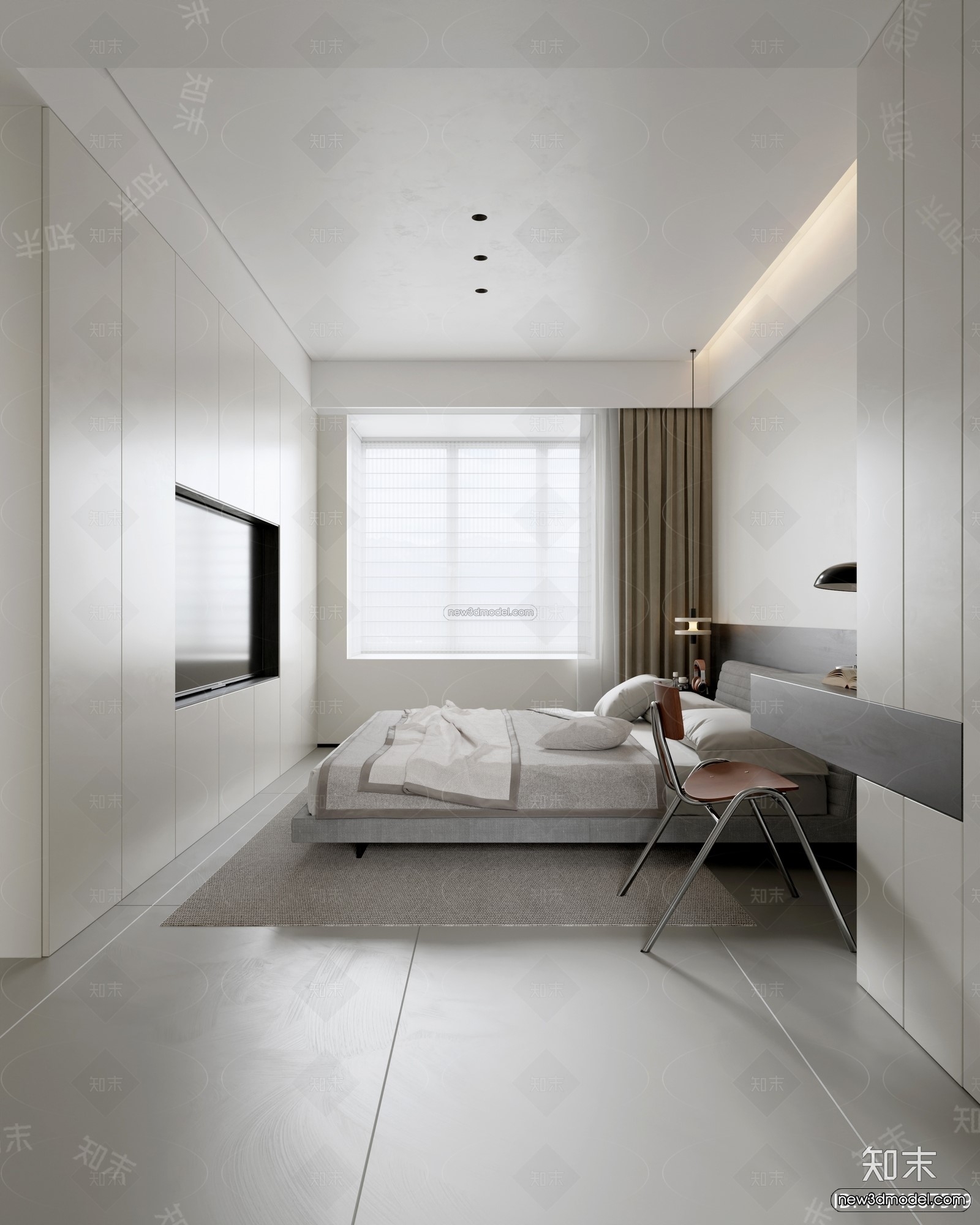 Modern Style Interior 3D Blocks and 3D Models – Bedroom 3D Scene – 541 – CORONA - thumbnail 2