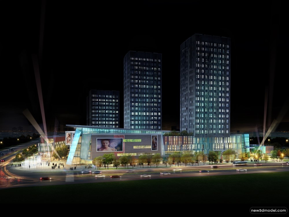 3D Models of Commercial Building – Exterior 3D Scenes – 300 – VRAY - thumbnail 2