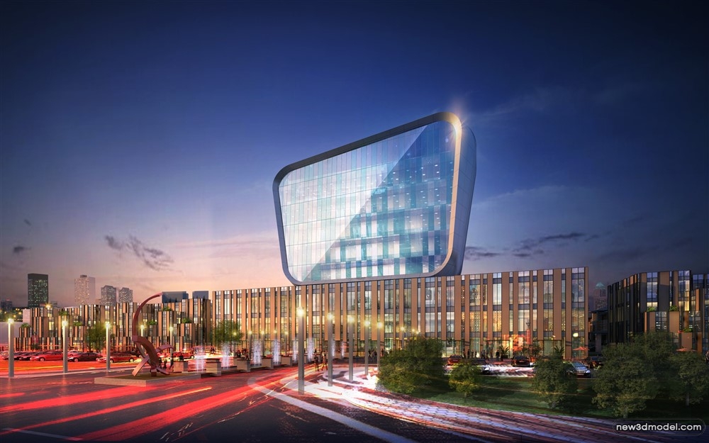 3D Models of Commercial Building – Exterior 3D Scenes – 520 – VRAY - thumbnail 3