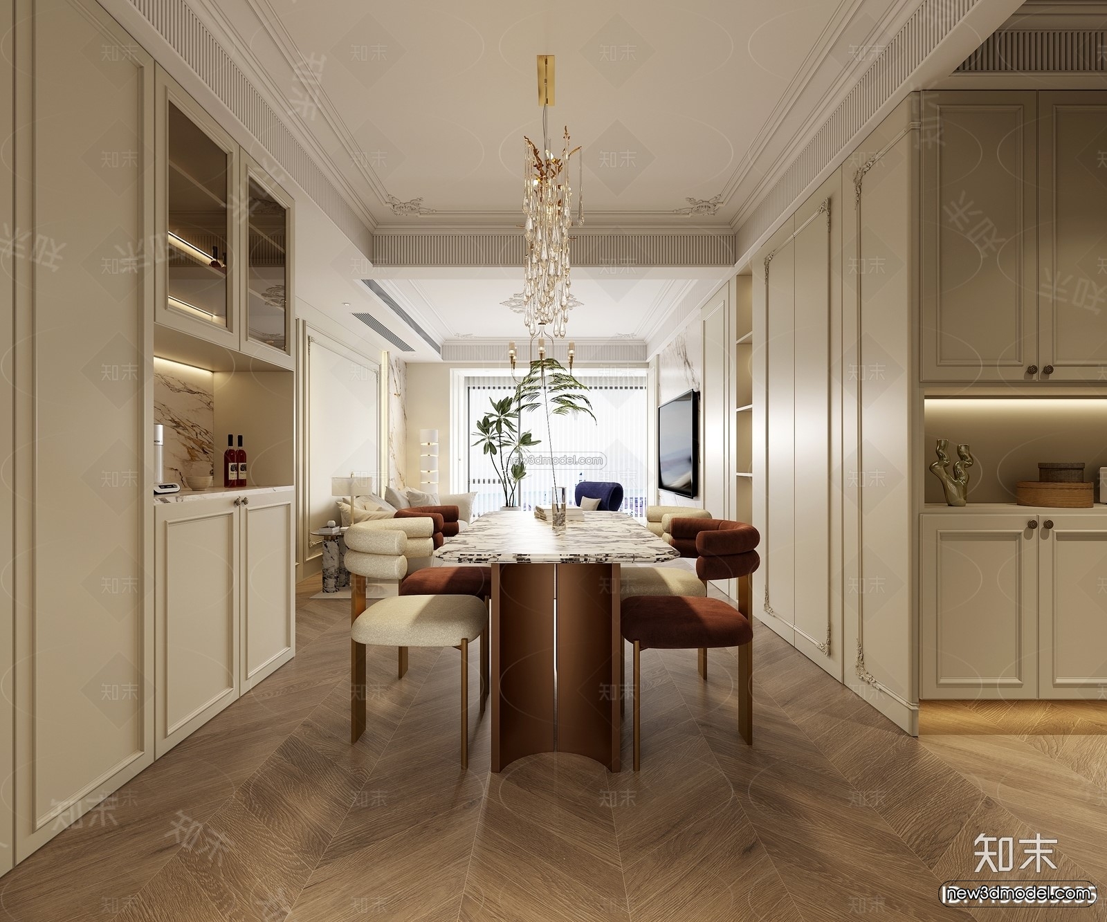 Modern Style Interior 3D Blocks and 3D Models – Living Room 3D Scene – 244 – CORONA - thumbnail 2