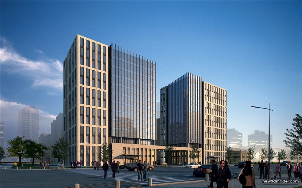 3D Models of Commercial Building – Exterior 3D Scenes – 521 – VRAY - thumbnail 3