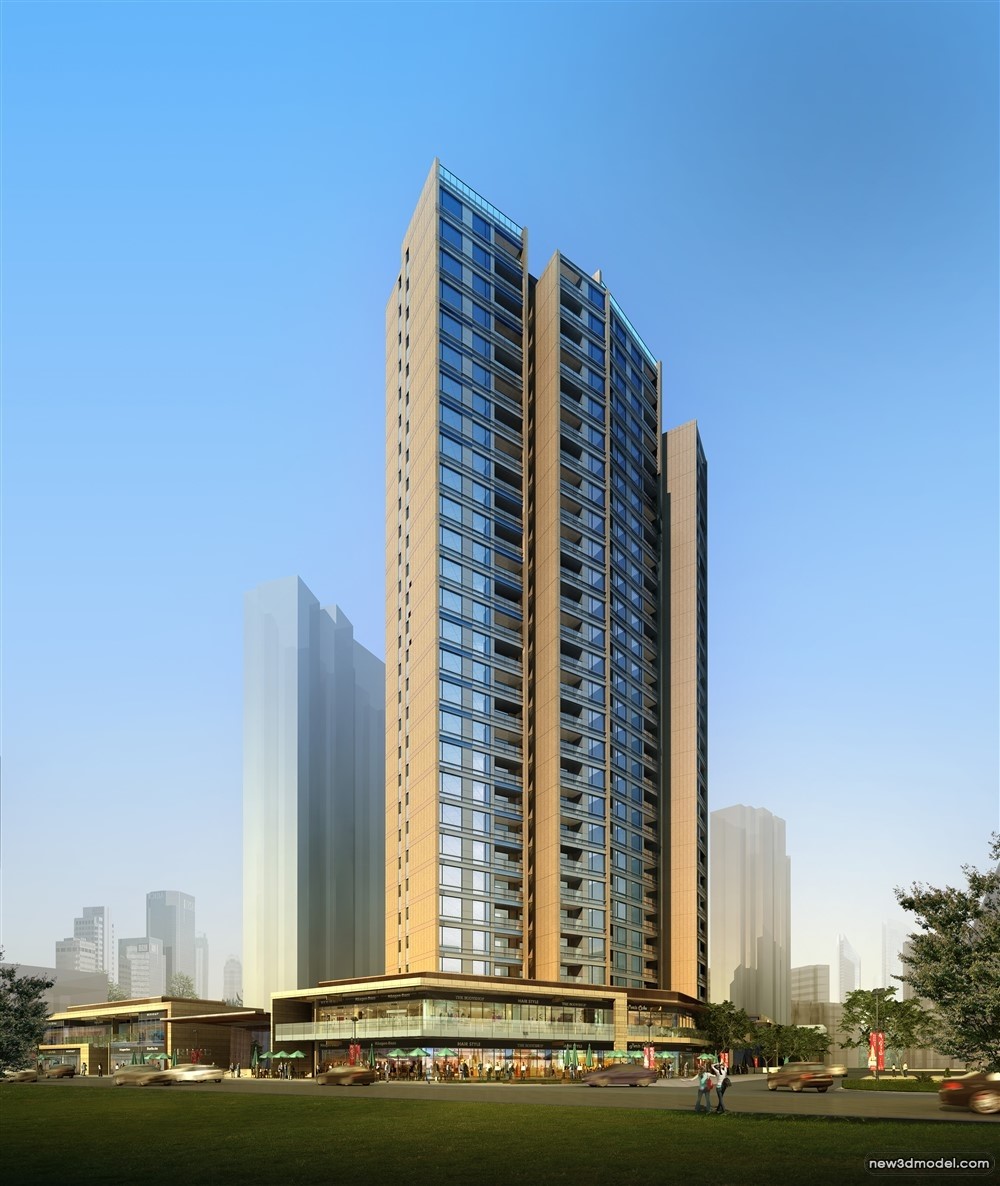 3D Models of Commercial Building – Exterior 3D Scenes – 299 – VRAY - thumbnail 5