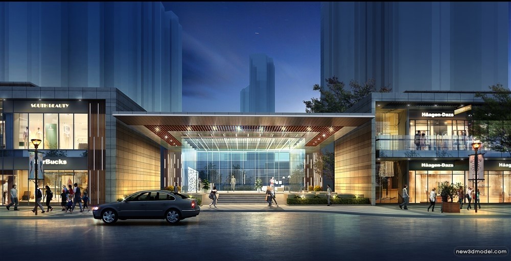 3D Models of Commercial Building – Exterior 3D Scenes – 299 – VRAY - thumbnail 4