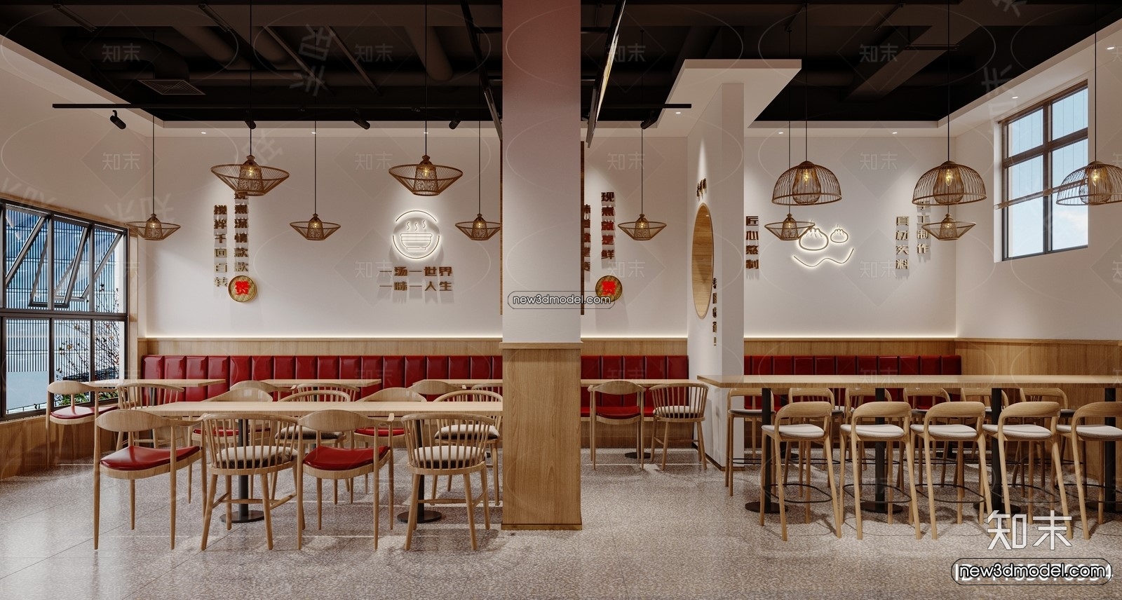 Restaurant and Fastfood 3D Scene – 3D Blocks – 098 – CORONA - thumbnail 2