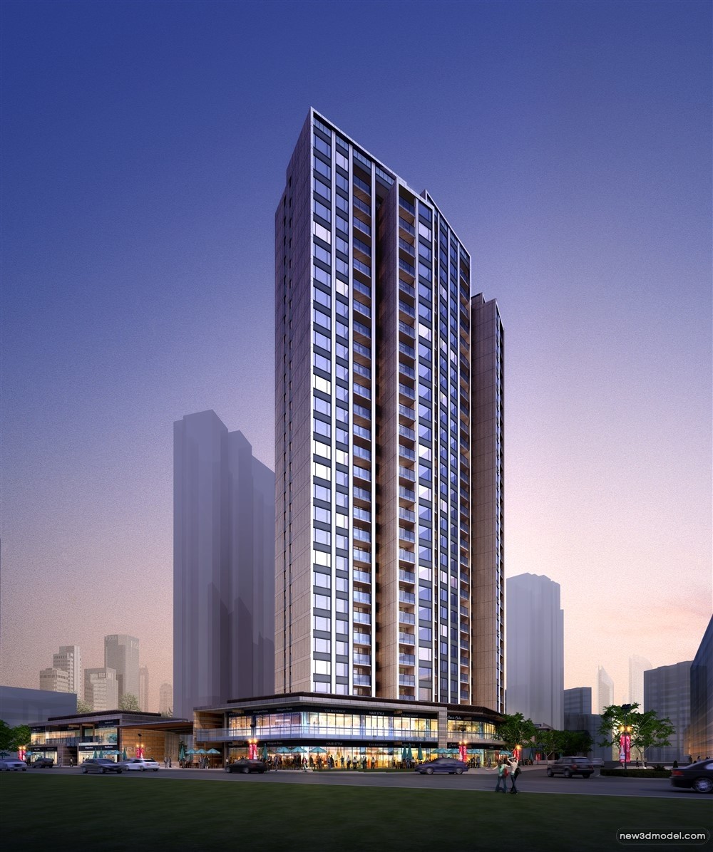 3D Models of Commercial Building – Exterior 3D Scenes – 299 – VRAY - thumbnail 3