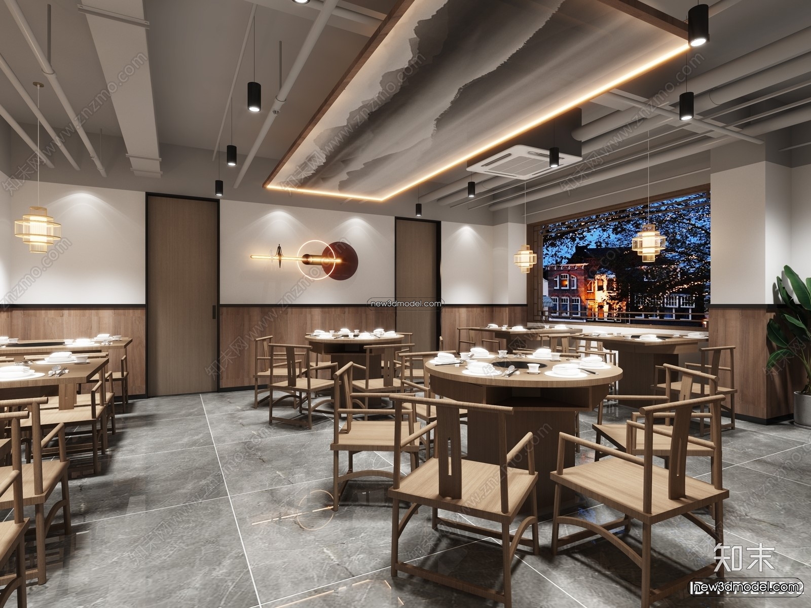 Restaurant and Fastfood 3D Scene – 3D Blocks – 101 – VRAY - thumbnail 2